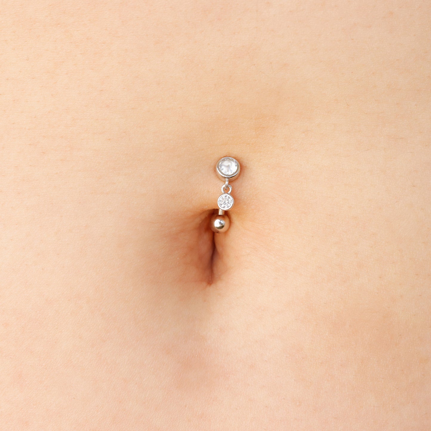 silver floating belly button ring