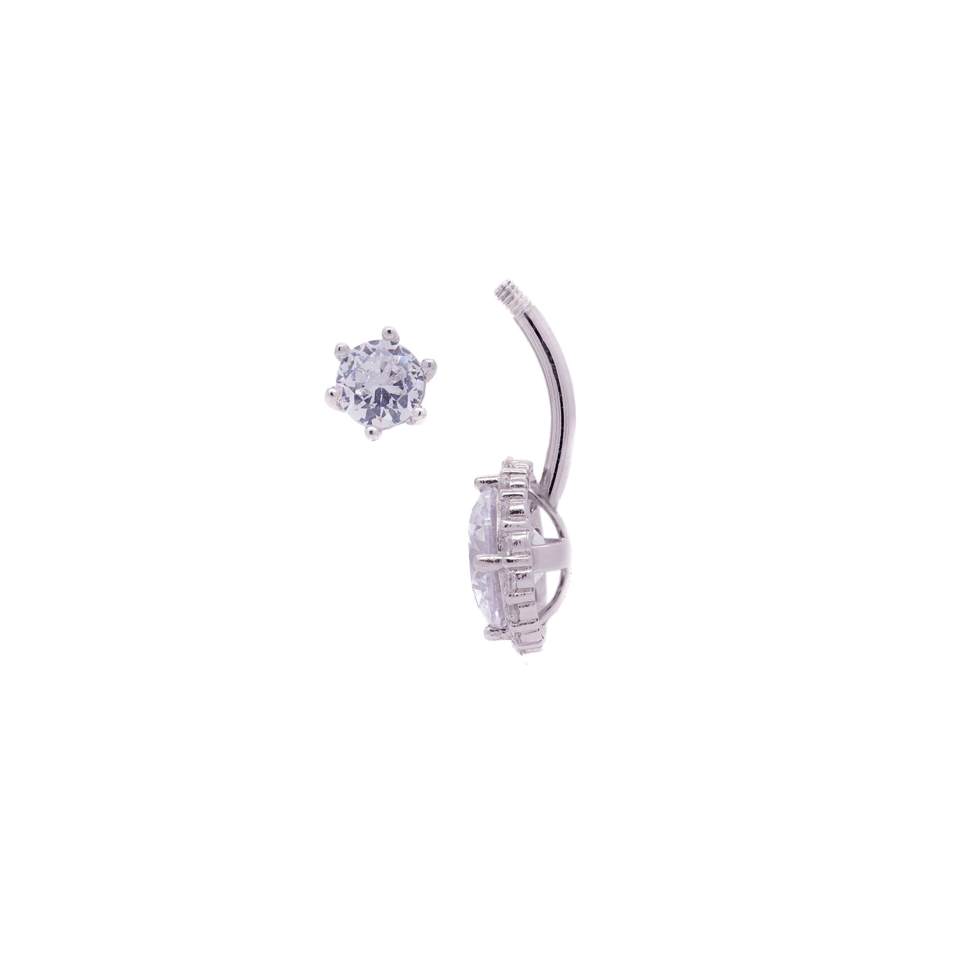 silver halo belly ring