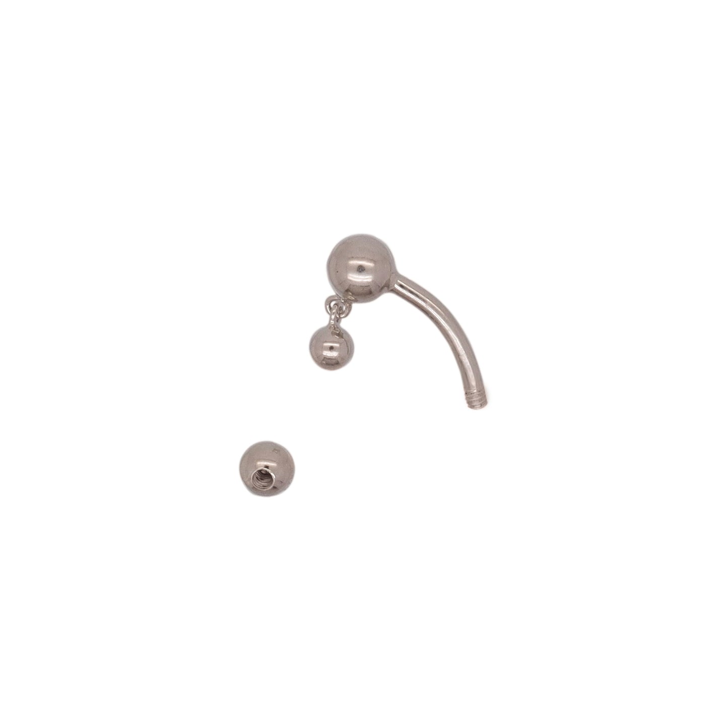 solid 925 silver reverse belly button ring