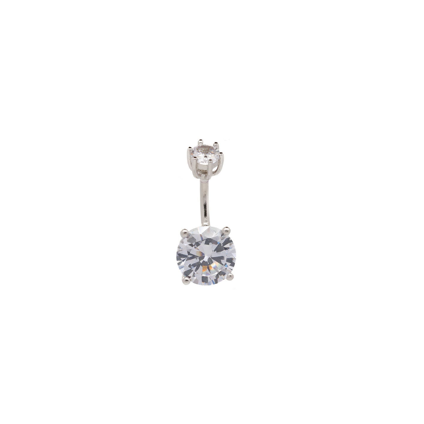 solitaire stone belly button ring