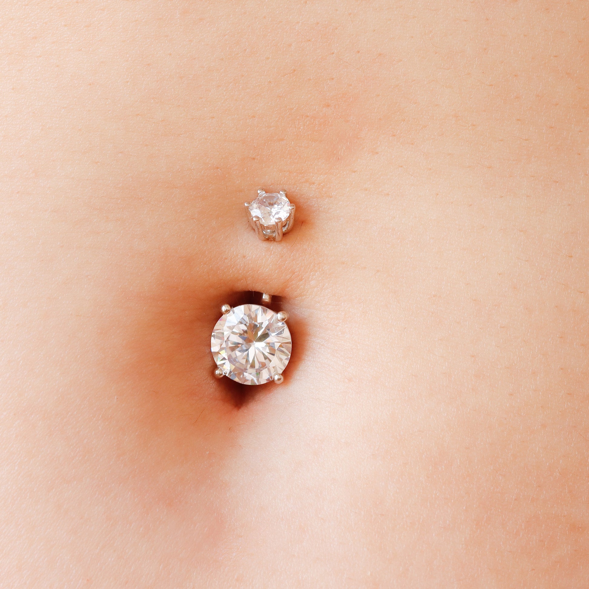 sparkle belly button piercing