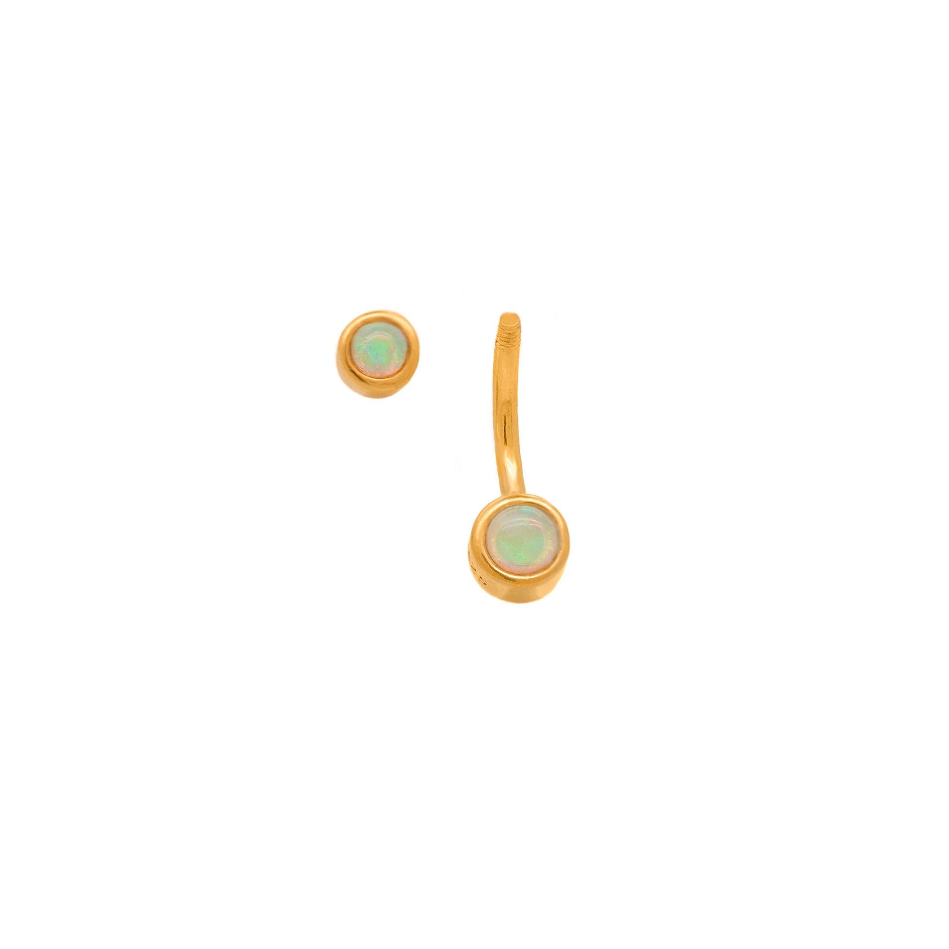 vermeil opal belly ring