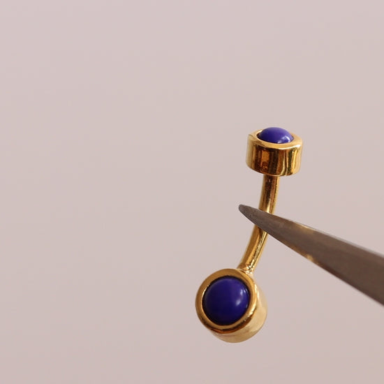 lapis lazuli belly button ring