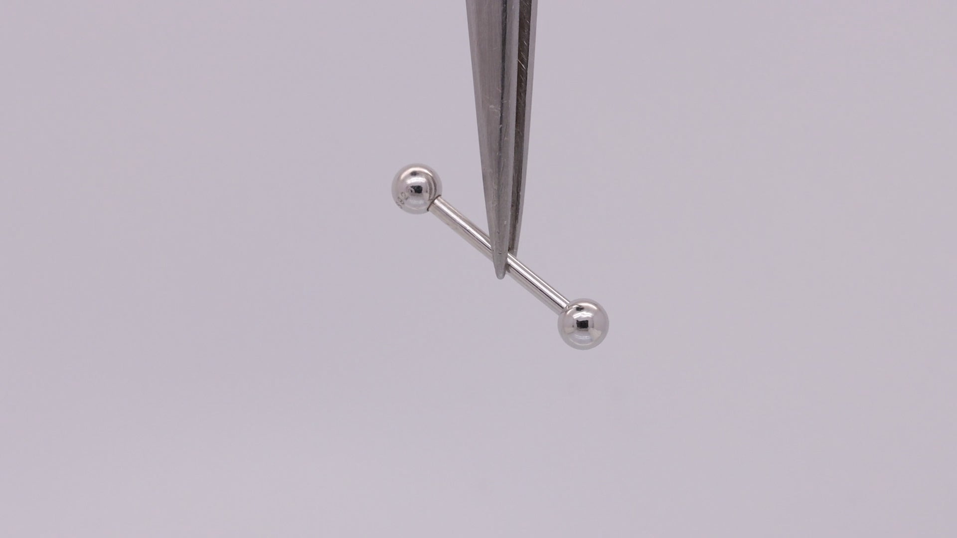 Solid 925 Silver  14G 4mm Double Ball Straight Barbell Nipple