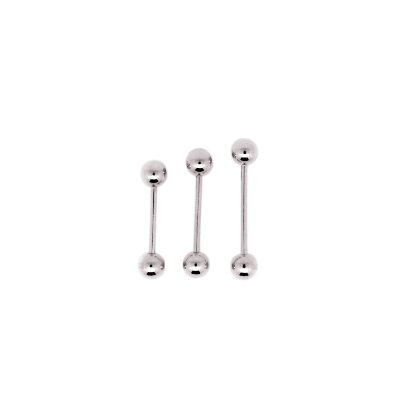Solid 925 Silver | 16G 4mm Double Ball Straight Barbell Nipple Ring | 10mm 3/8" 12mm 1/2" 14mm 9/16" - Sturdy South