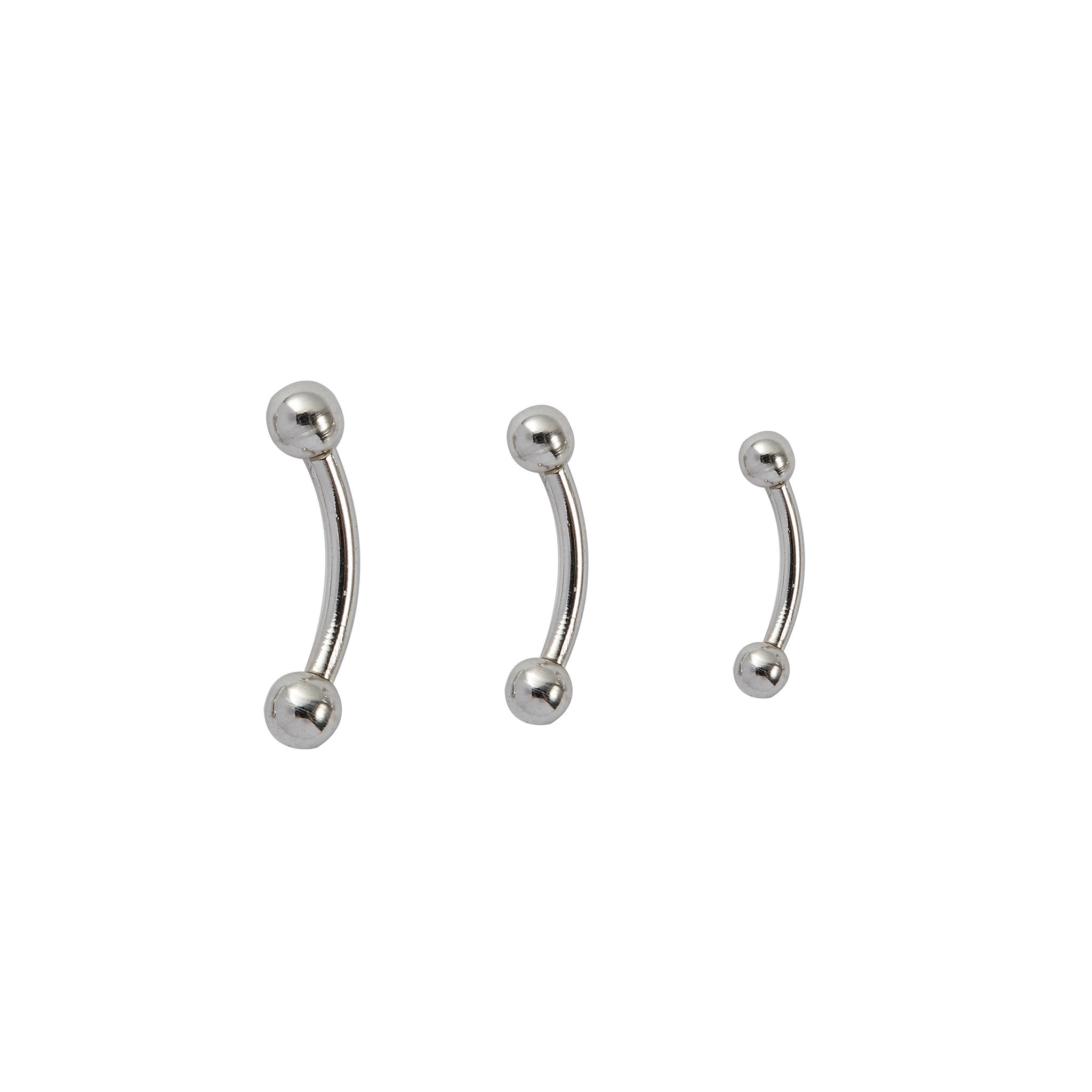 Solid 925 Silver 16G Small Curved Barbell 6mm 1 4