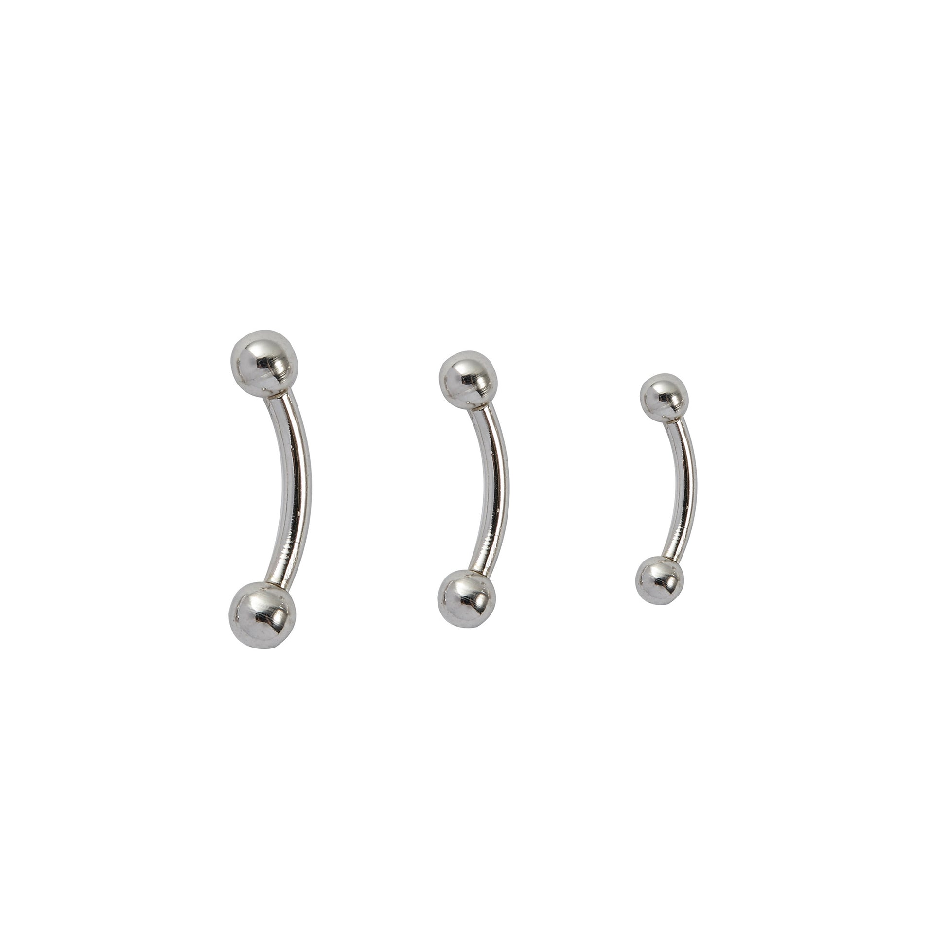 Solid 925 Silver | 16G Small Curved Barbell | 6mm 1/4" 8mm 5/16" 10mm 3/8" | Eyebrow | Septum | Daith | Rook - Sturdy South