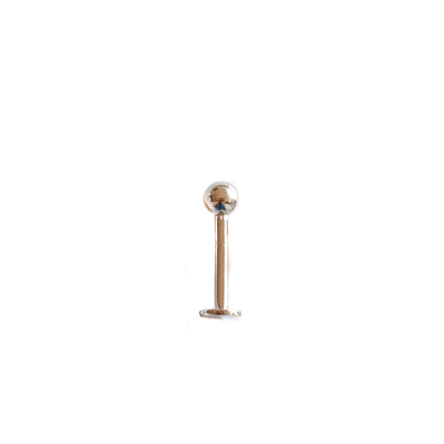 Solid 925 Silver |  Little Sphere Threaded Flat Back Earring | Tragus | Helix | Conch | Cartilage | Earlobe - Sturdy South