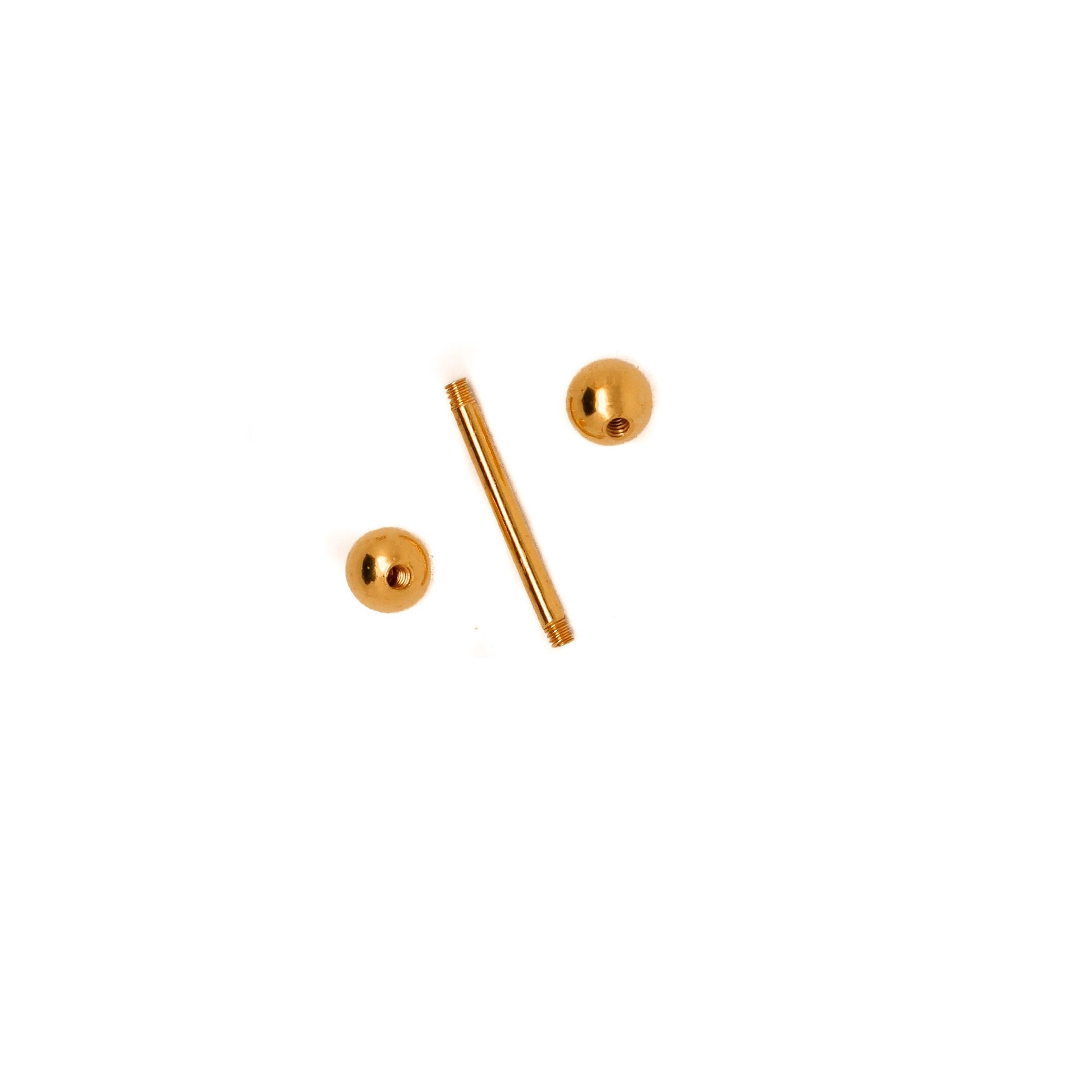 Vermeil | 24k Gold Coated 925 Silver 16G 4mm Double Ball Straight Barb –  Sturdy South