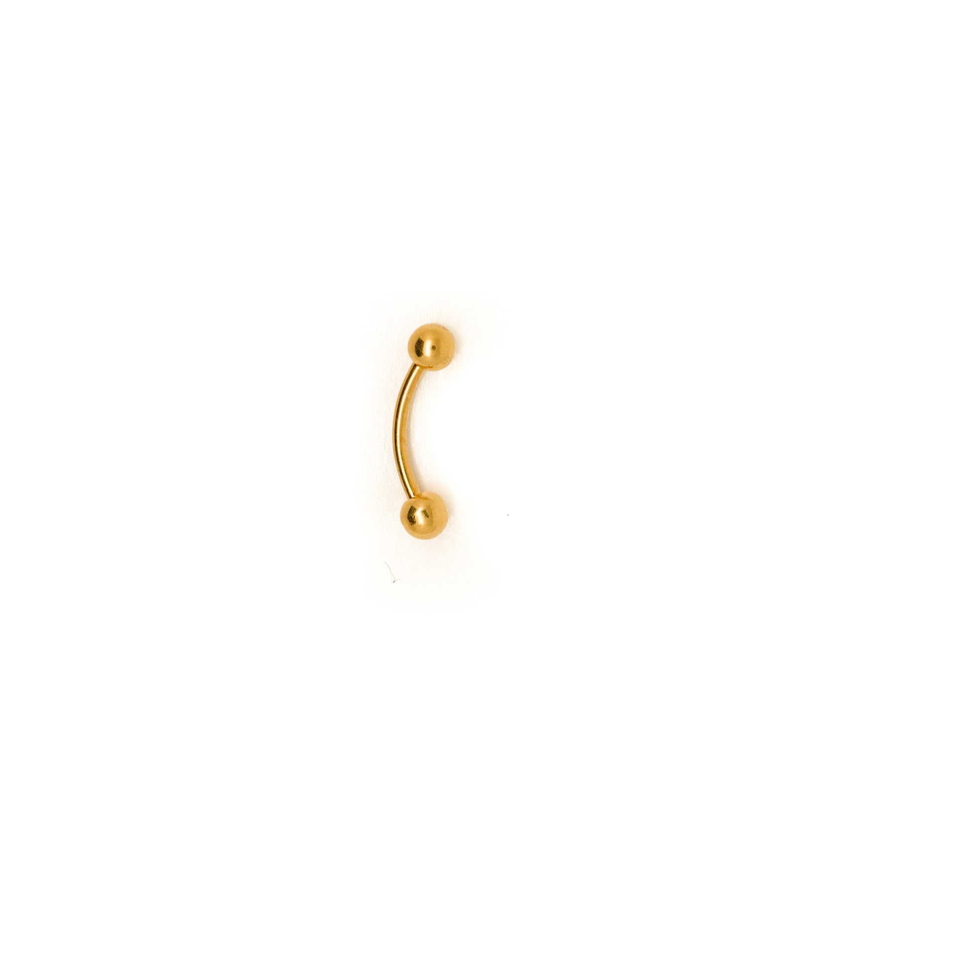 24K Gold Vermeil | 925 Silver 24k Gold Coated 20G Curved Barbell Rook Piercing | Snug | Eyebrow | Cartilage | 5mm 7mm - Sturdy South