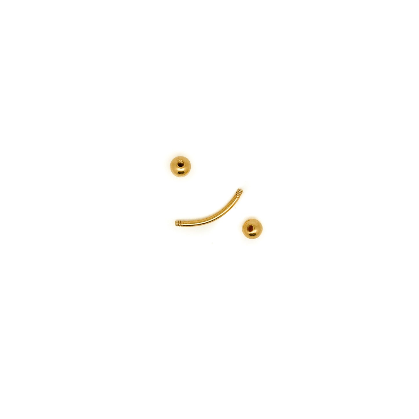 24K Gold Vermeil | 925 Silver 24k Gold Coated 20G Curved Barbell Rook Piercing | Snug | Eyebrow | Cartilage | 5mm 7mm - Sturdy South