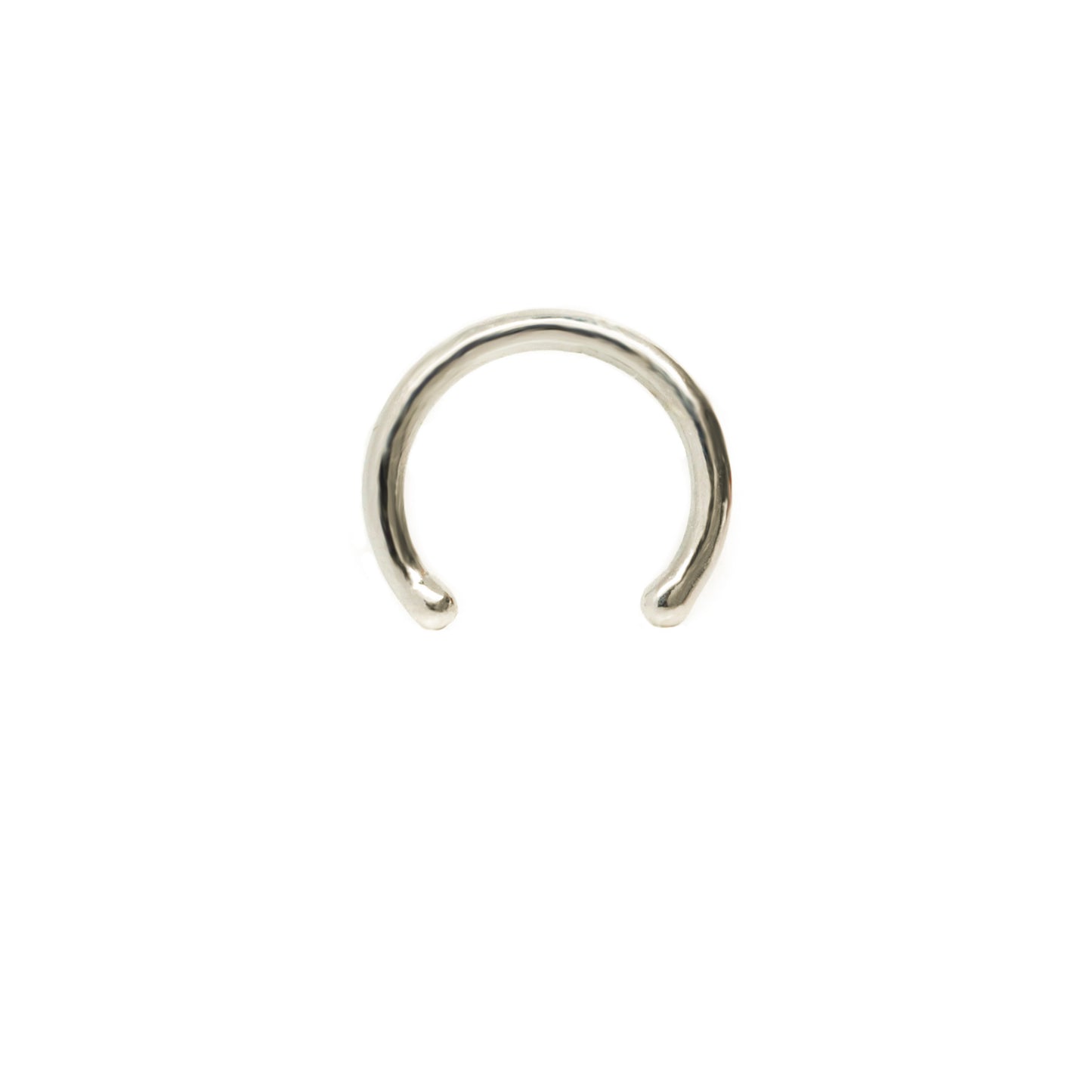 Solid 925 Silver | 16G Simple Nose Hoop Horseshoe With Stopper | Circular Barbell | Septum | Daith | 6mm 8mm 10mm - Sturdy South