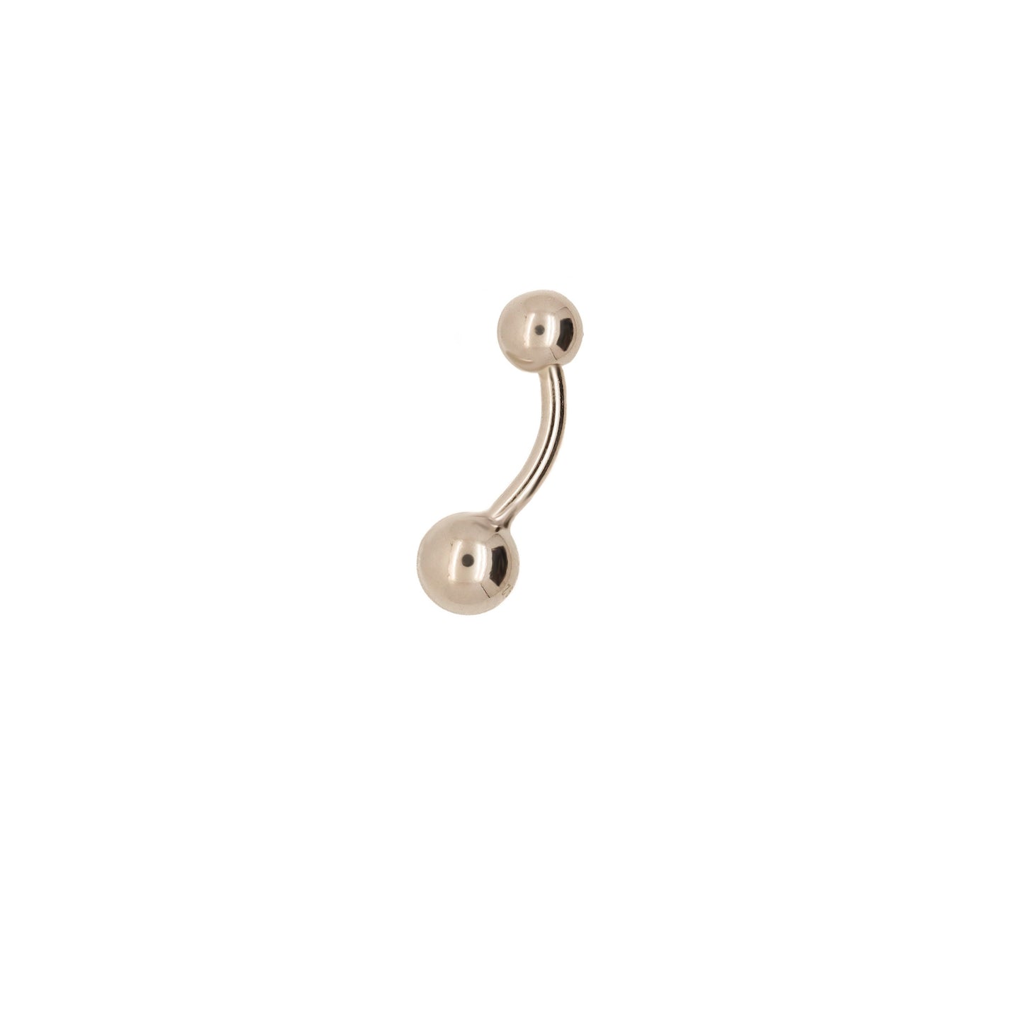 Solid 925 Silver | 16G/14G Tiny Classic Ball Belly Ring | 6mm 1/4" 8mm 5/16" 10mm 3/8" - Sturdy South