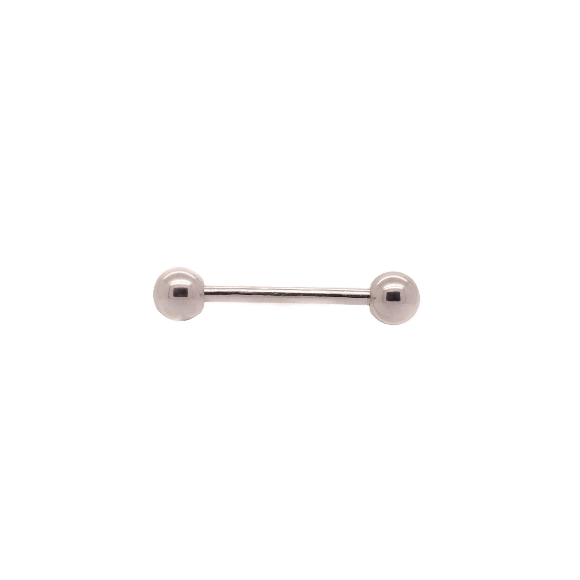 Solid 925 Silver | 14G 5mm Double Ball Straight Barbell Nipple Ring | 12mm 1/2" 14mm 9/16" 16mm 5/8" - Sturdy South