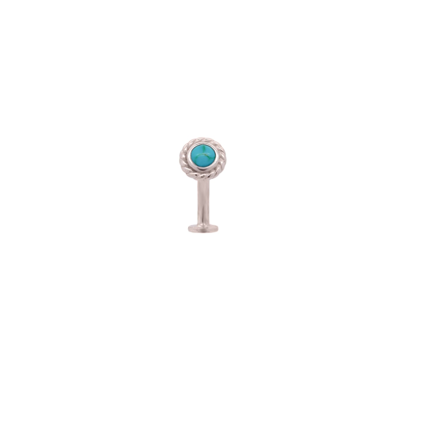 925 Silver 14G Petite Sun Turquoise Floating Belly Ring | 6mm 1/4" 8mm 5/16" 10mm 3/8" - Sturdy South