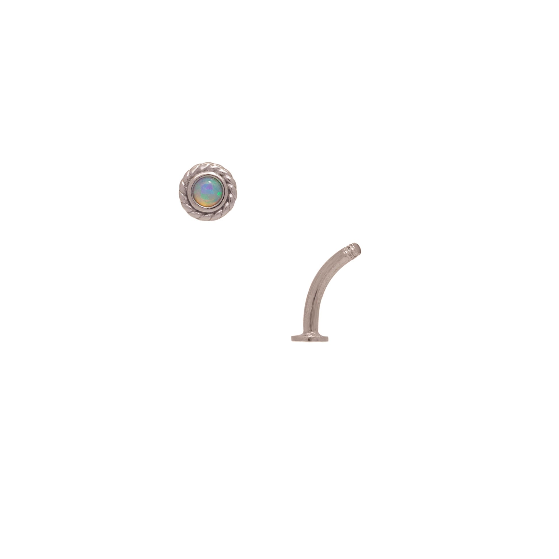 925 Silver 14G Petite Sun Blue Kyocera Galaxy Opal Floating Belly Ring | 6mm 1/4" 8mm 5/16" 10mm 3/8" - Sturdy South