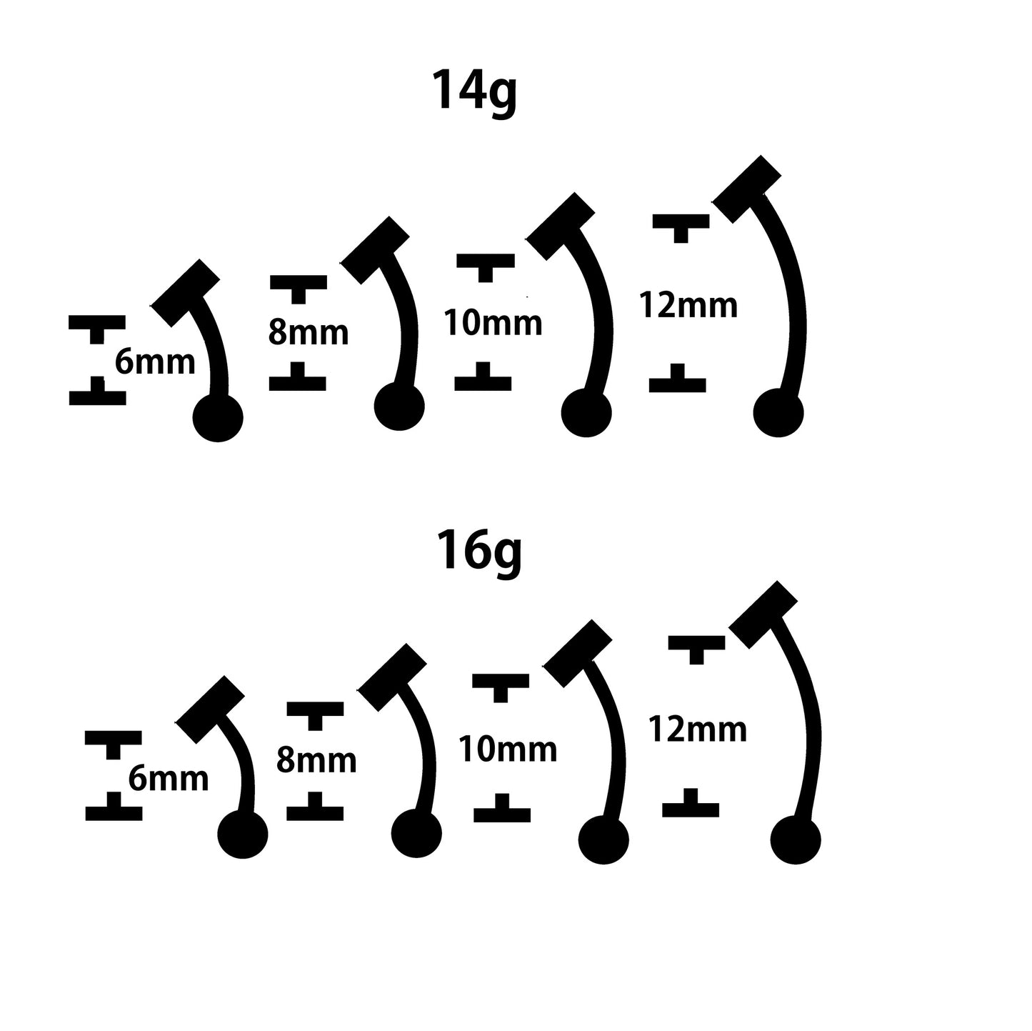 belly ring sizes