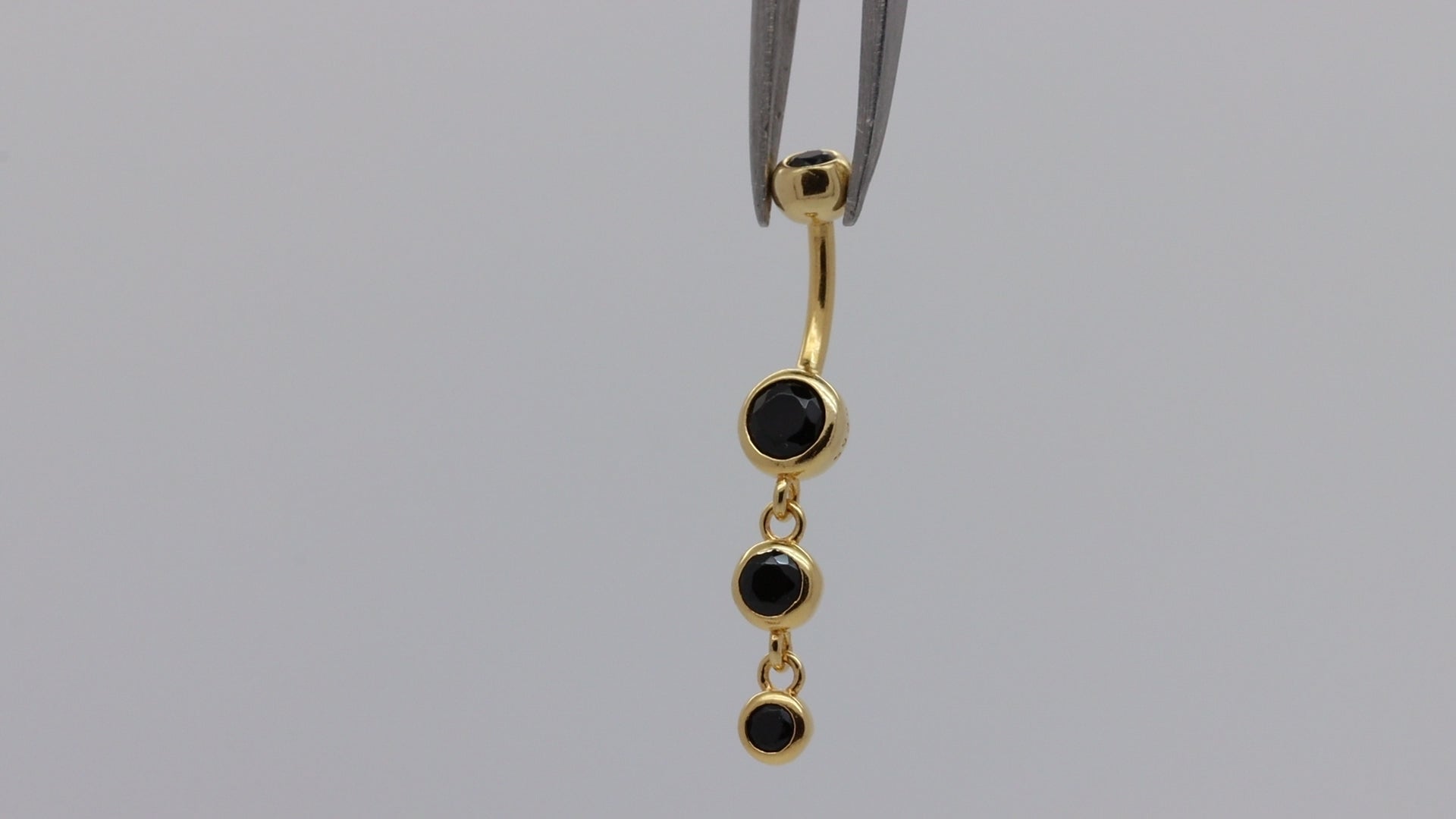 black and gold belly button ring