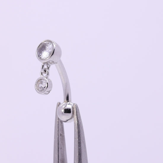 silver reverse belly button ring