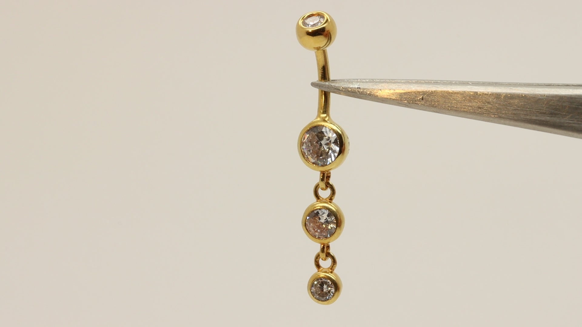 gold vermeil dangle belly button ring